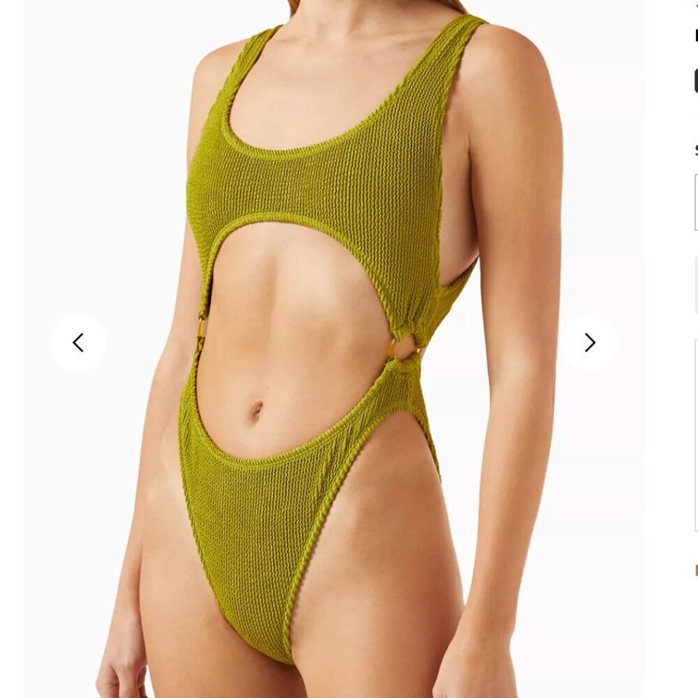 NWT Good American Green Always Fit Monokini Swimsuit - Picture 7 of 9